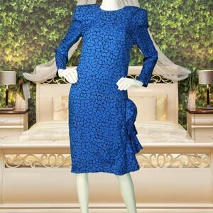 Vintage Raul Blanco Party Evening Dinner Cocktail 100% Silk New Dress S